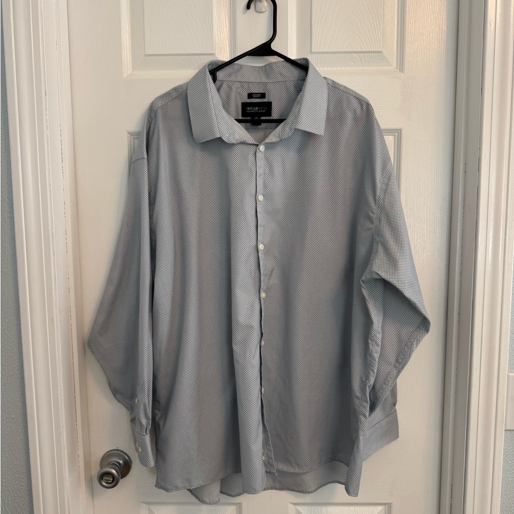 NWOT Awearness by Kenneth Cole Blue Patterned Button Down Dress Shirt